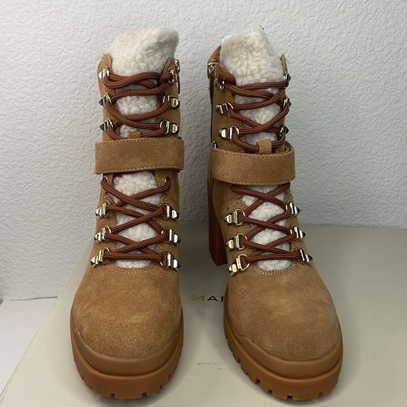 Marc Fisher Nature Faux Fur Trimmed Boot NIB Size 9 Medium Brown - Picture 4 of 10